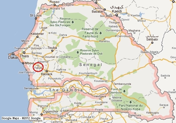 Localisation de la Région de Fatick, Sénégal