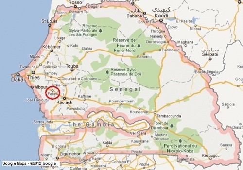 Carte du Sénégal et localisation de la Région de Fatick